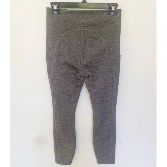 Athleta Size S Gray Heathered Ultimate Stash Pocket 7/8 Leggings Workout Yoga - Picture 5 of 7